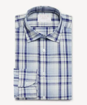 Thomas Pink Tailored Fit Smart Casual Cotton Slub Check Shirt