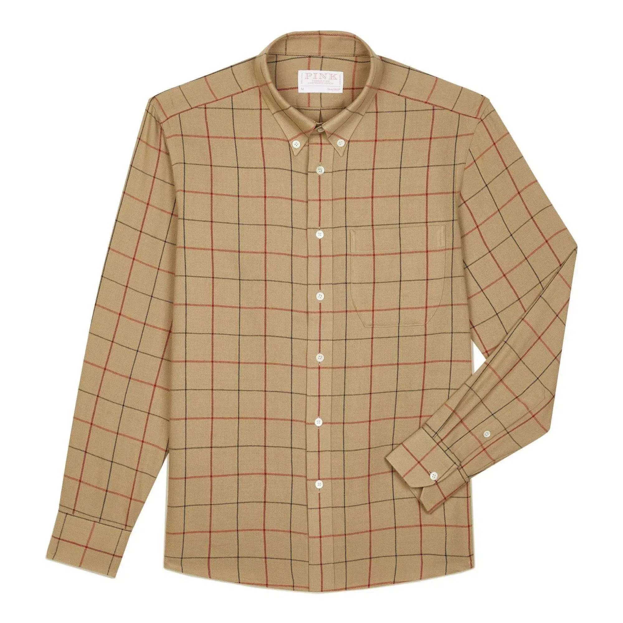 Thomas Pink Tailored Fit Smart Casual Large Twill Check Shirt