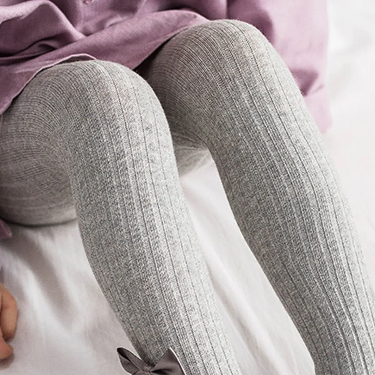 Toddler / Kid Girl Bowknot Stretchy  Solid Dancing Leggings