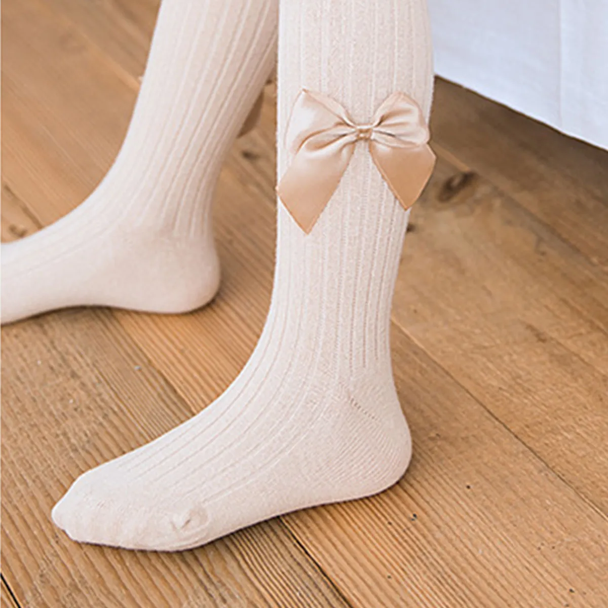 Toddler / Kid Girl Bowknot Stretchy  Solid Dancing Leggings