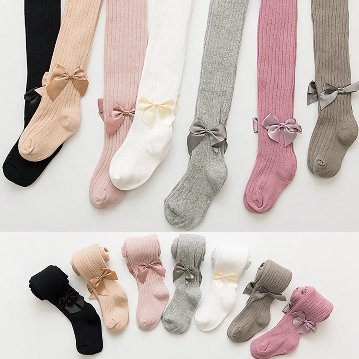 Toddler / Kid Girl Bowknot Stretchy  Solid Dancing Leggings