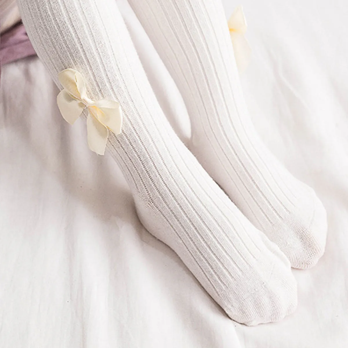Toddler / Kid Girl Bowknot Stretchy  Solid Dancing Leggings