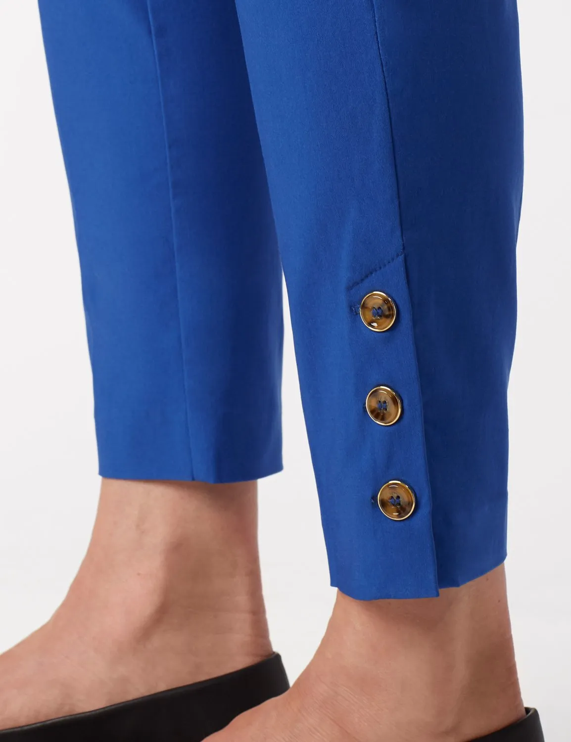 Tortoise Shell Button Ankle Pants