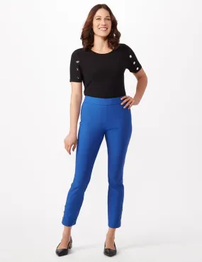 Tortoise Shell Button Ankle Pants
