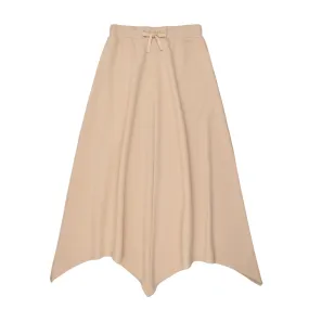 URBANI TAUPE WAFFLE KNIT ASYMMETRICAL SKIRT [Final Sale]