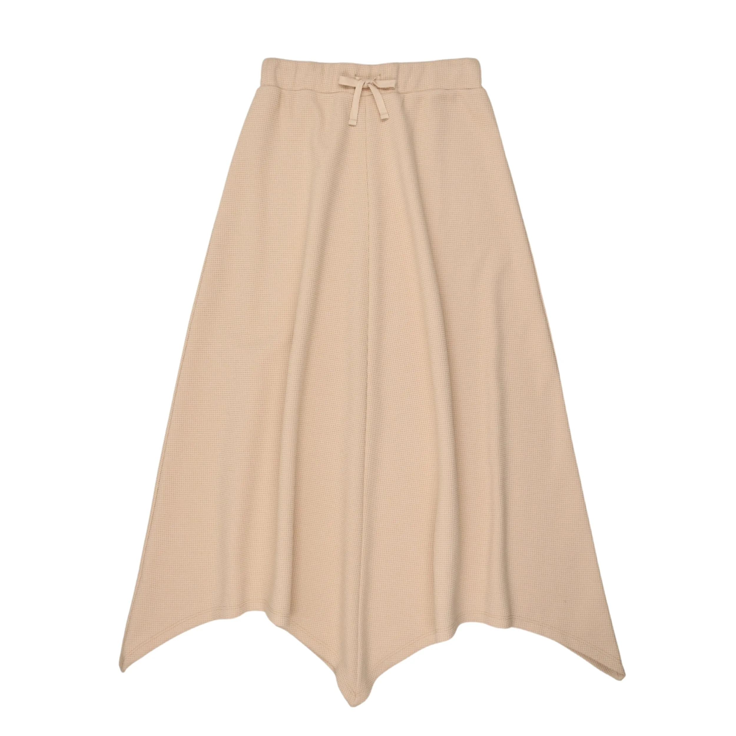 URBANI TAUPE WAFFLE KNIT ASYMMETRICAL SKIRT [Final Sale]
