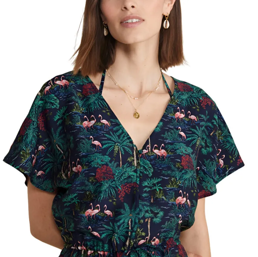 Vineyard Vines Womens Textured Button-Front Kaftan Dress