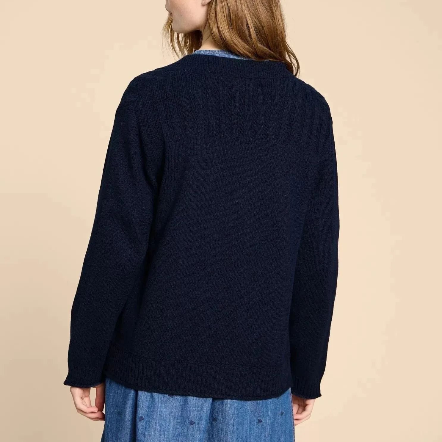 White Stuff Tula Cardi in French Navy