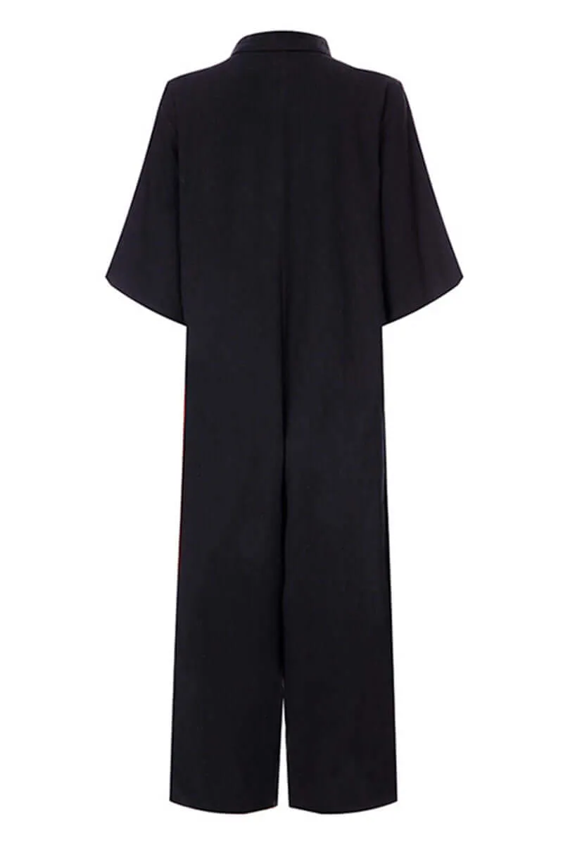 Women's Relaxed Fit Notch Collar Jumpsuit
