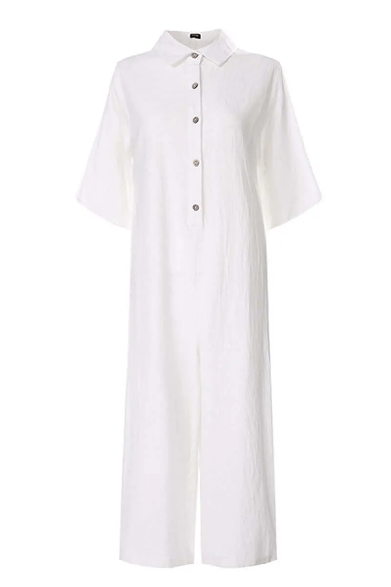 Women's Relaxed Fit Notch Collar Jumpsuit