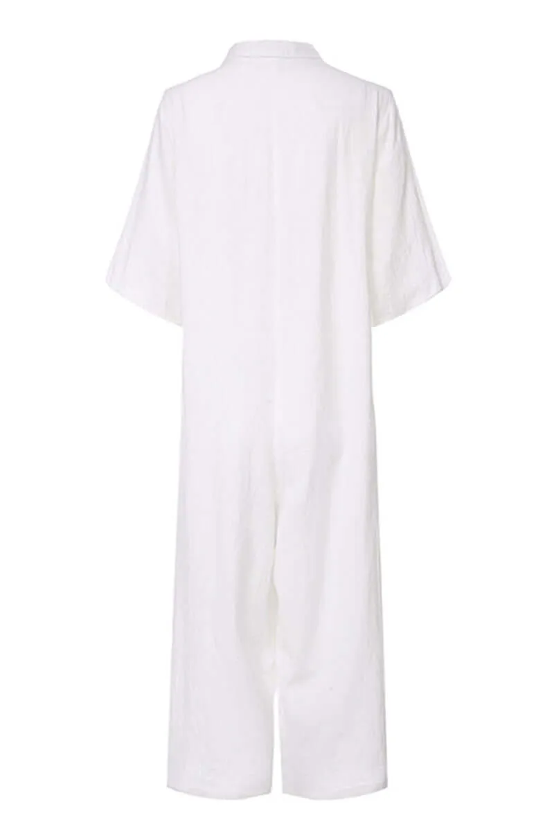 Women's Relaxed Fit Notch Collar Jumpsuit